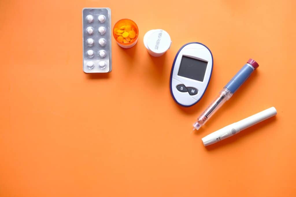 Zubehör für einen Diabetes Test in der Apotheke